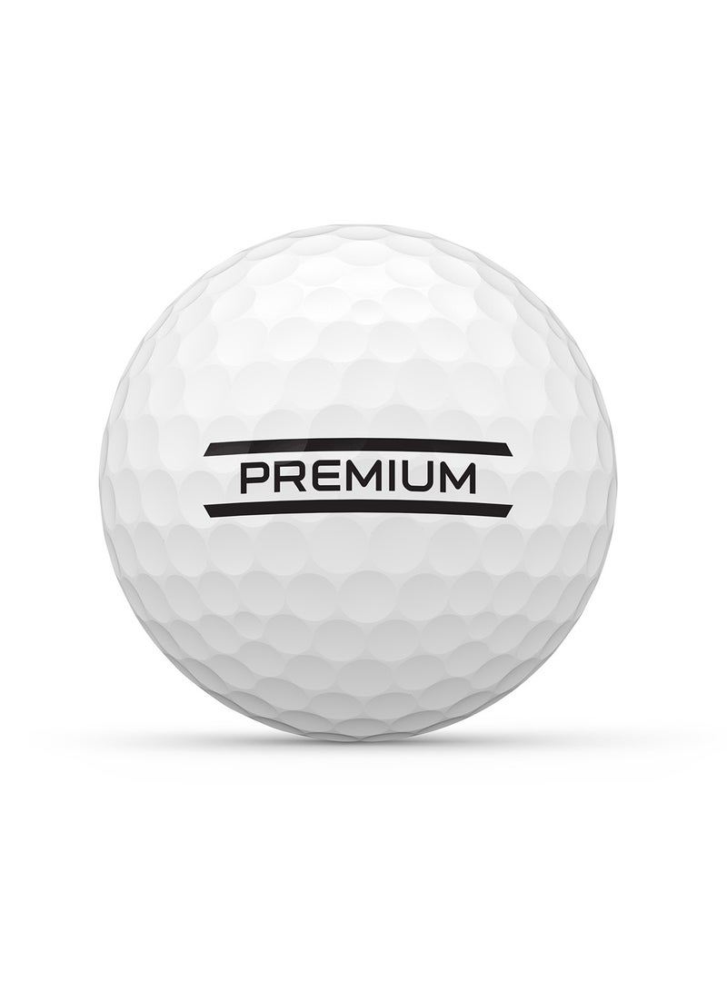 Wilson Staff Premium Range 12 Pack Golf Balls, White - Image 1