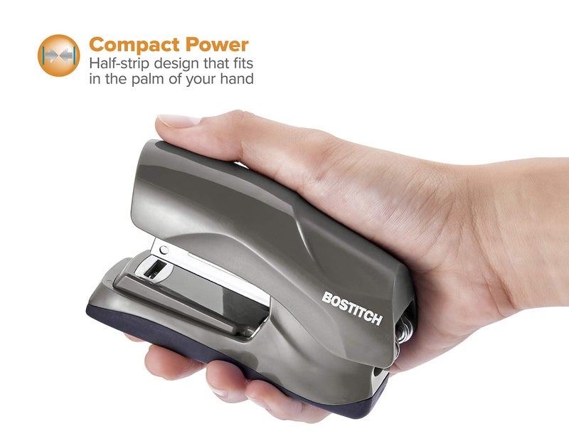 Bostitch Office Heavy Duty Stapler, 40 Sheet Capacity, No Jam, Half Strip, Fits into the Palm of Your Hand, For Classroom, Office or Desk, Gray - Image 3