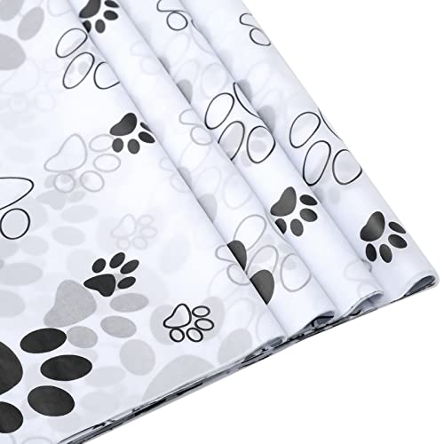 Bolsome 100 Sheets Paw Print Tissue Paper for Gift Wrapping Puppy Dog Tissue Paper for Gift Bags for Birthday Party Baby Shower Wedding DIY Crafts, 20 ×14 Inches - Image 1