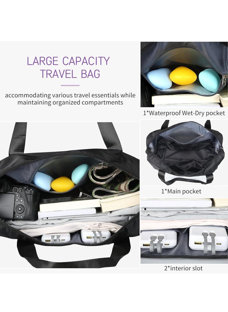 Generic - Duffle Bag with Wheels Expandable Foldable Duffle Bag for Travel Rolling Luggage bag Carry on Duffel Bag Travel Duffle Bag Large Weekend Bag Hand Shoulder Bag (Dark Blue) - Image 1