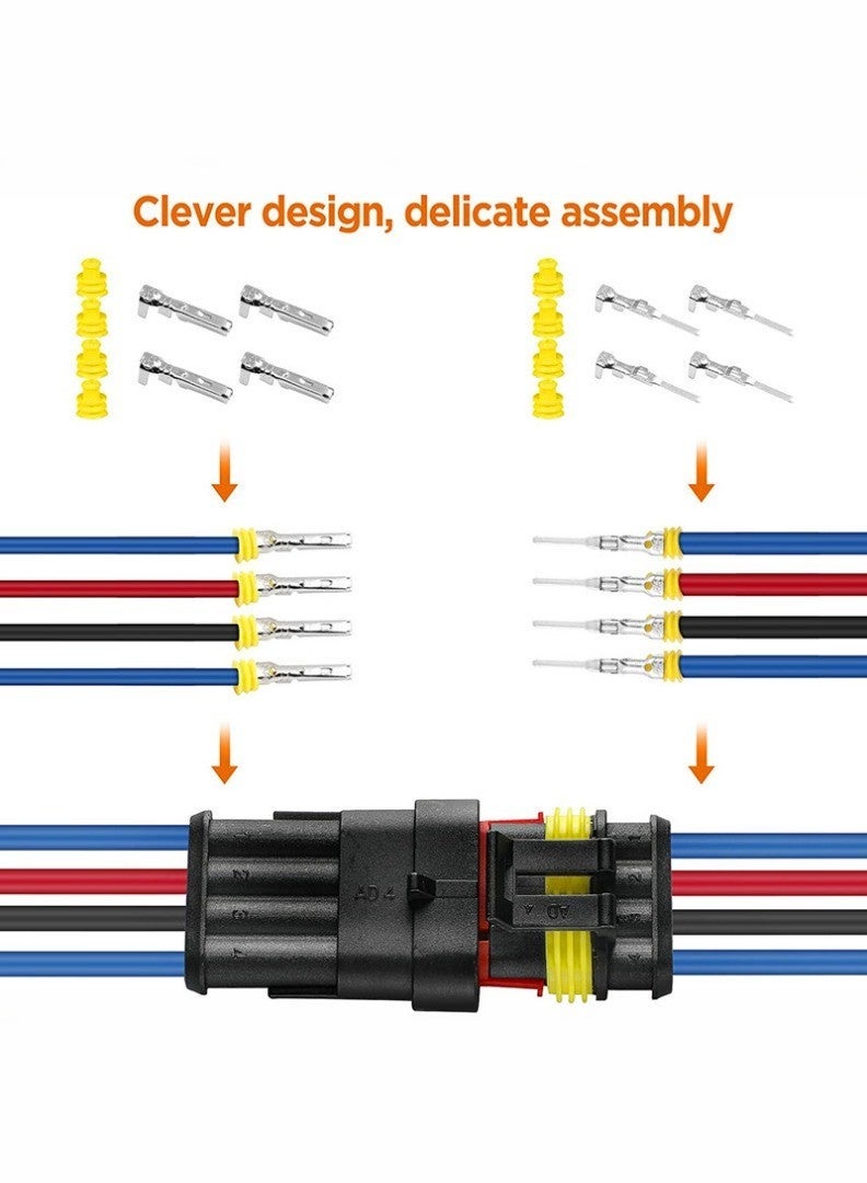 708PC Waterproof Electrical Connectors Set for Automotive Motorcycle Marine - Image 3