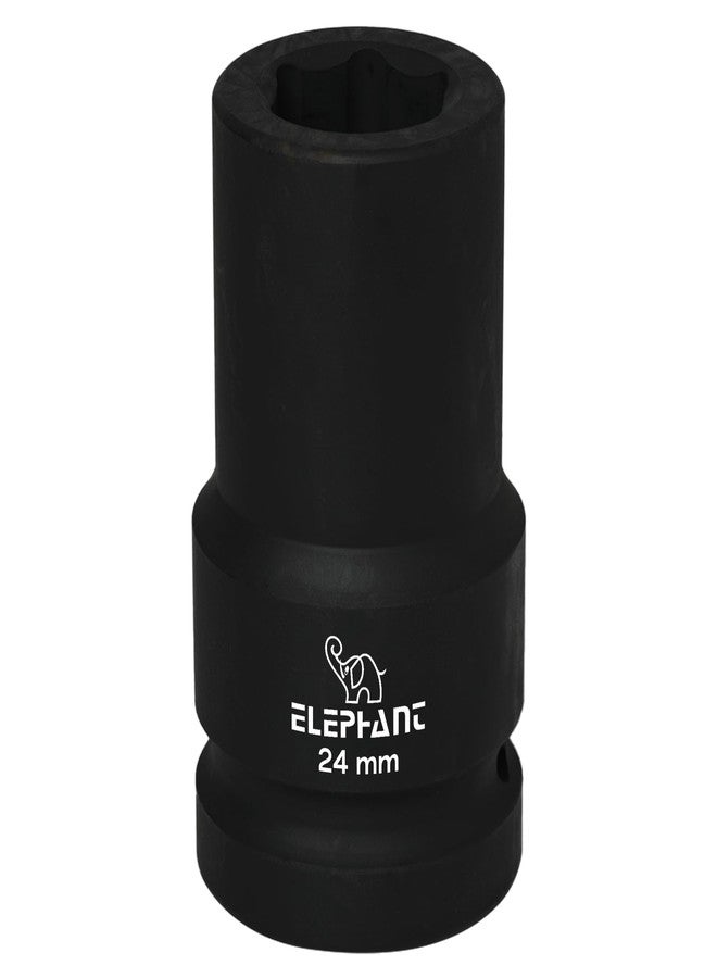 Elephant Metal 1 Inch Square Drive STD Impact Socket 6-Point 24 mm Size 90 mm Length - Image 2