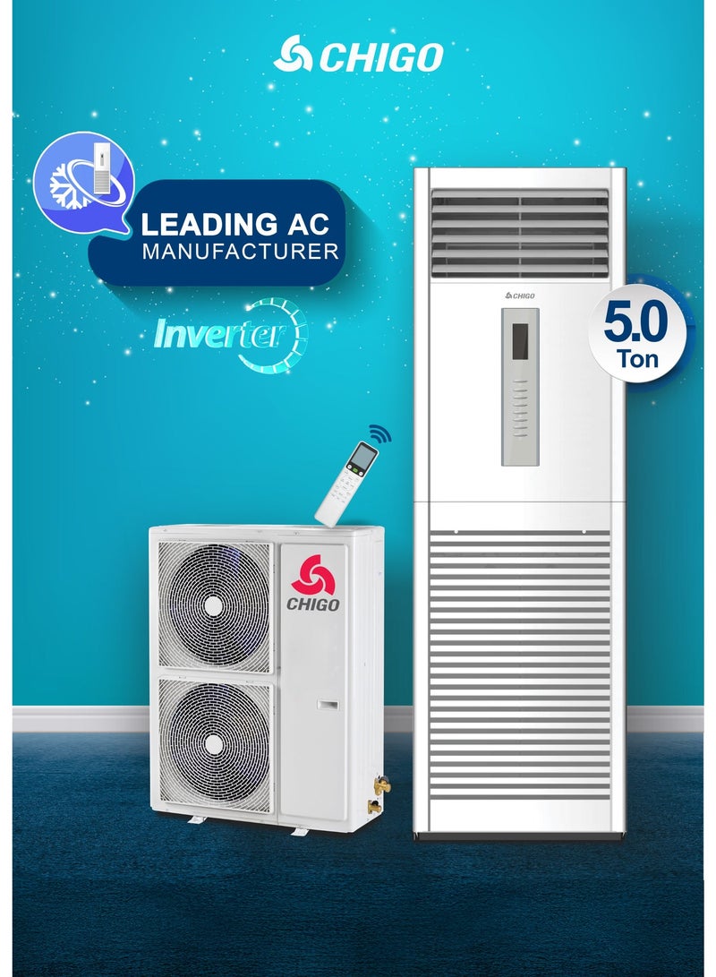 CHIGO 5 Ton Inverter Floor Standing Air Conditioner, Rotary Compressor, T3 Climate, Golden Fin, R32, 4-Way Airflow, LED Display, CFA60CH(1 Year Warranty) - Image 1