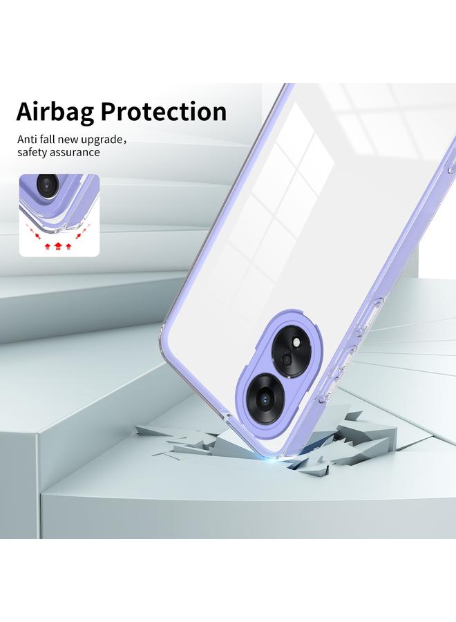 اس-توب جراب لهاتف OPPO A78 4G 3 في 1 جراب هاتف شفاف من مادة TPU بلون إطار الكمبيوتر الشخصي - Image 5