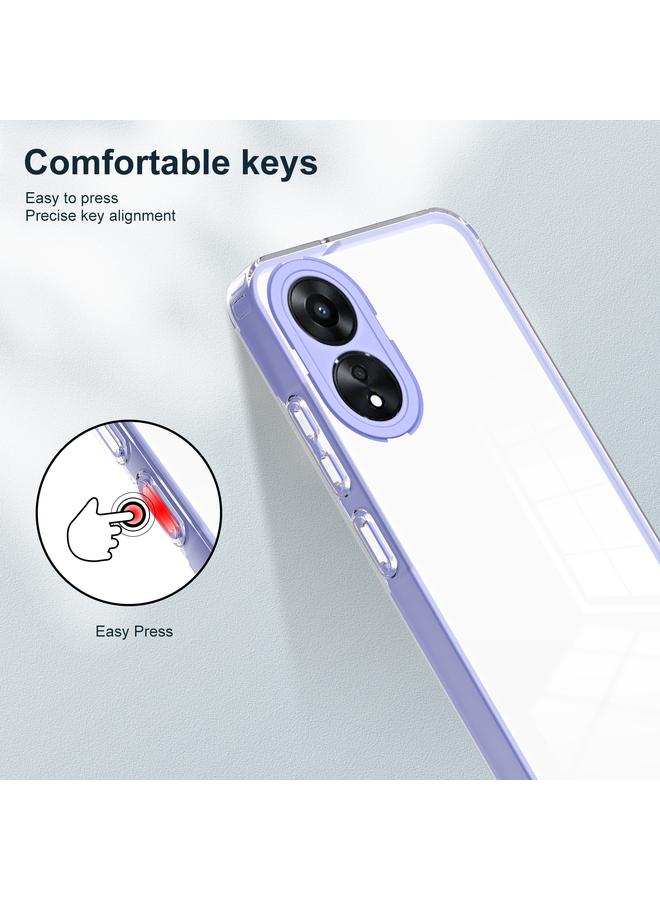 اس-توب جراب لهاتف OPPO A78 4G 3 في 1 جراب هاتف شفاف من مادة TPU بلون إطار الكمبيوتر الشخصي - Image 4