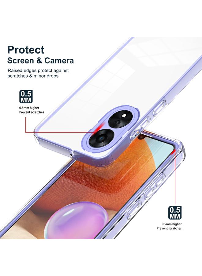 اس-توب جراب لهاتف OPPO A78 4G 3 في 1 جراب هاتف شفاف من مادة TPU بلون إطار الكمبيوتر الشخصي - Image 3