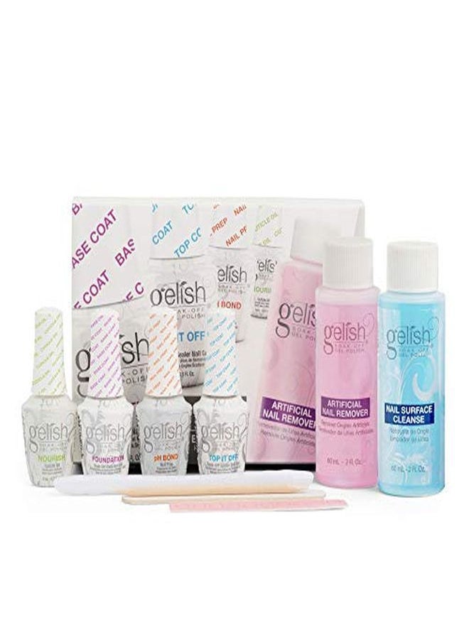 Gelish Mini Complete Basix Gel Nail Polish Prep Essentials Starter Kit With Foundation, Ph Bond, Top It Off, Nourish, Artificial Nail Remover & Cleanser  - Image 3