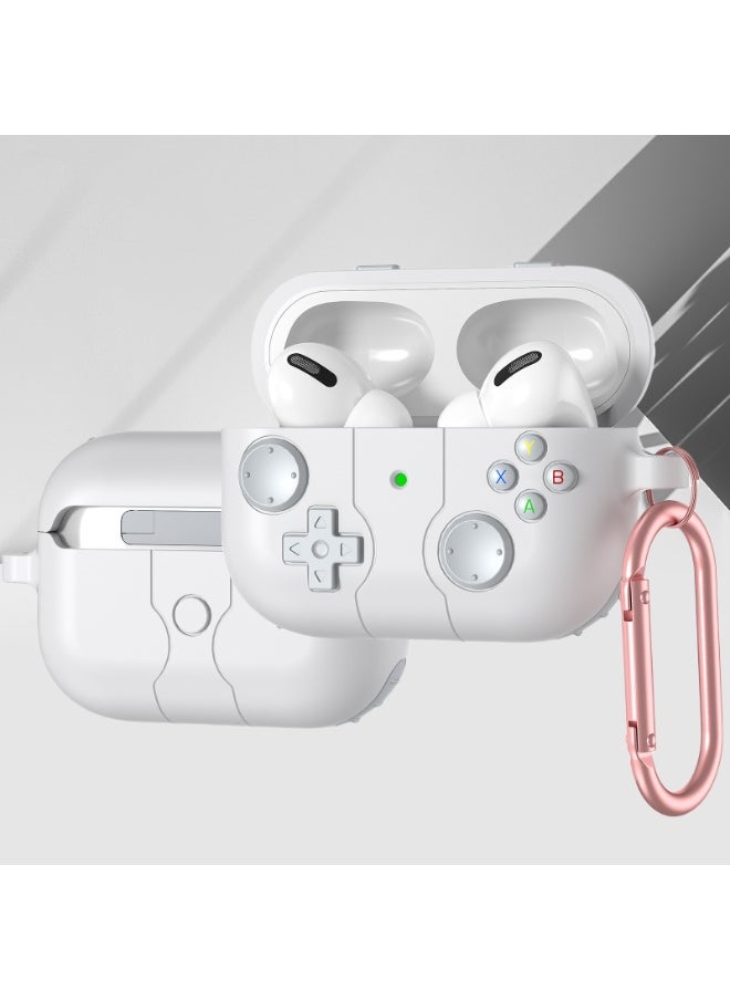White Game Controller Case for Apple AirPods 2 & 4 - Protective Gaming Style Cover  - Image 3