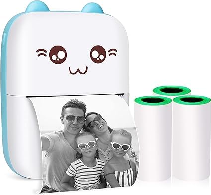 Careflection Mini Pocket Printer,Portable Thermal Printer for Label,Text Memo,Receipt,Sticker,Photo Printers, BT Inkless Printing, Wireless Bluetooth Printer Compatible with iOS and Android (Light Blue) - Image 5
