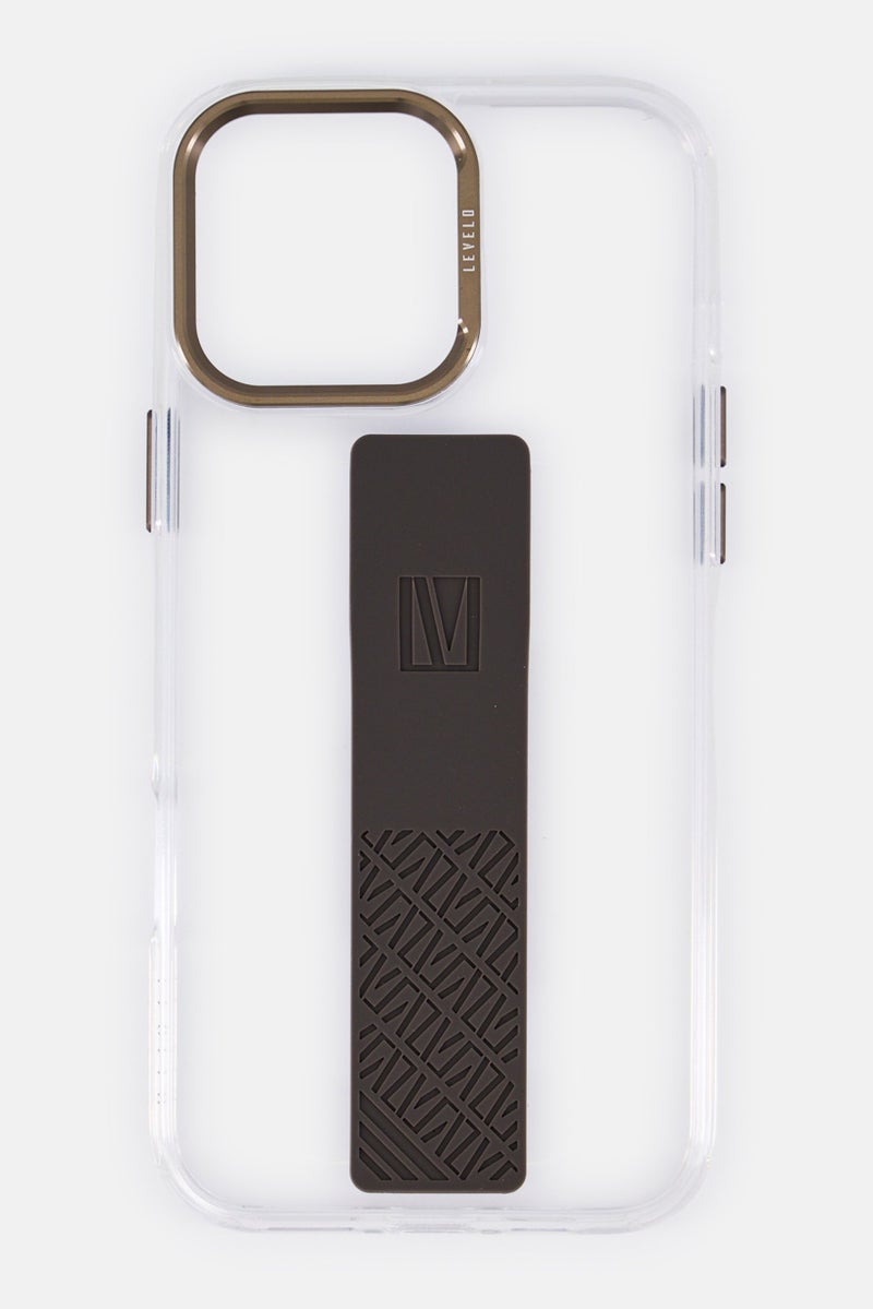 LEVELO iPhone 16 Pro Max Graphia Silicone Grip Protective Case, Transparent - Image 1