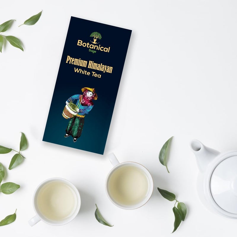 Botanical sage- Himalayan White Tea 15 Pyramid Tea Bags | Selected Himalayan White Tea leaves | Selected | Luxury - Image 2