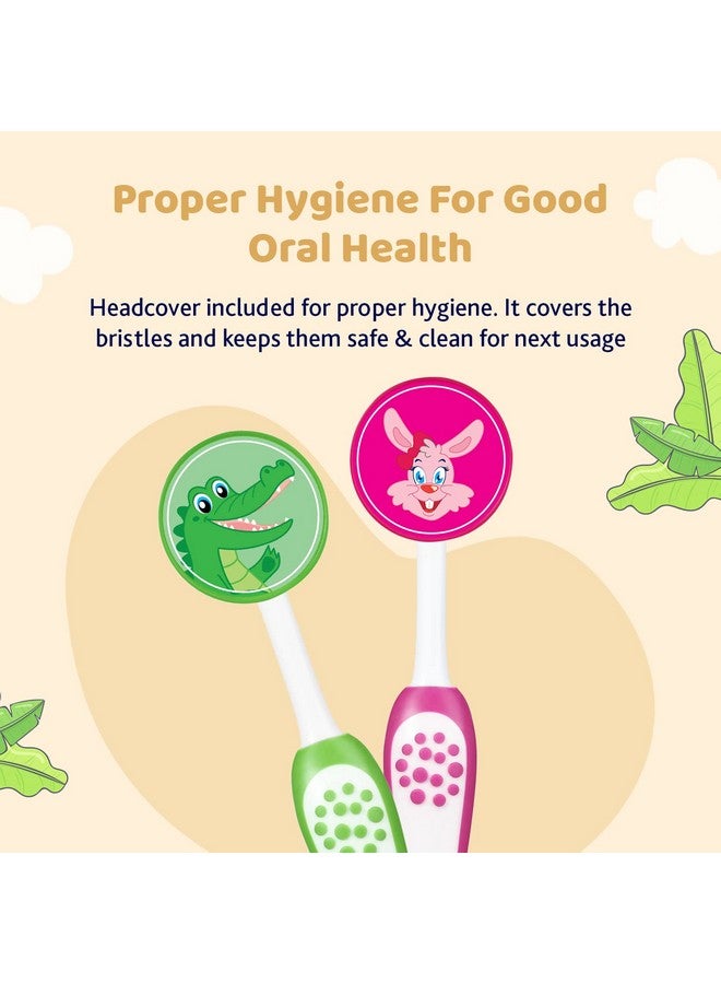Chicco Manual Toothbrush Set For Kids Pink + Green 3Y-8Y - Image 5