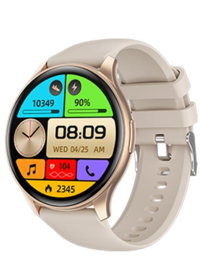 AROAQ ZW60 Smart Watch – 1.43" AMOLED HD Display, Bluetooth Calling, Fitness Tracker, SpO2 & BP Monitoring, IP68 Waterproof, Men & Women - Beige - Image 1