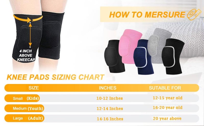 WMX Knee Pads for Dance/Skating | Pull-on Foam Padded Knee Guard Protector (Kids, NEON) - Image 4