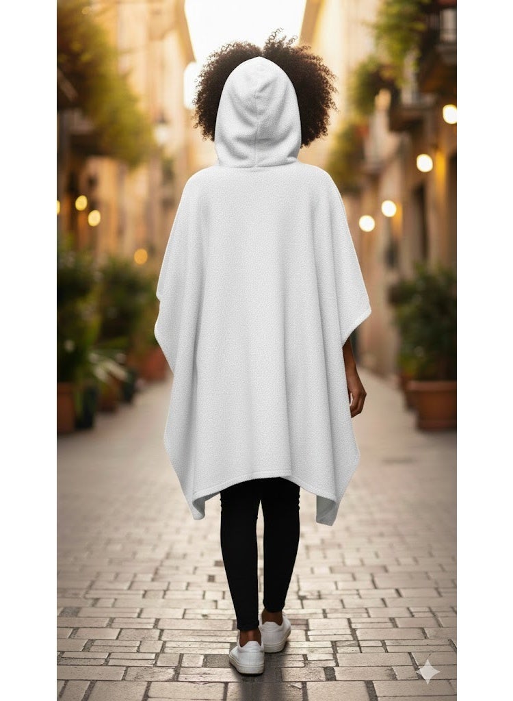 Poncho قطيفة شتوي ناعم برسمة جليتر – تصميم واسع بمقاس فري سايز 55–85 كجمSoft Winter Velvet Poncho with Glitter Design – Oversized Free Size (55-85 kg) - Image 4