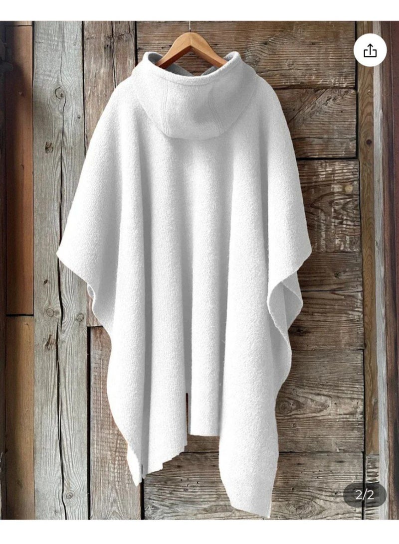 Poncho قطيفة شتوي ناعم برسمة جليتر – تصميم واسع بمقاس فري سايز 55–85 كجمSoft Winter Velvet Poncho with Glitter Design – Oversized Free Size (55-85 kg) - Image 3