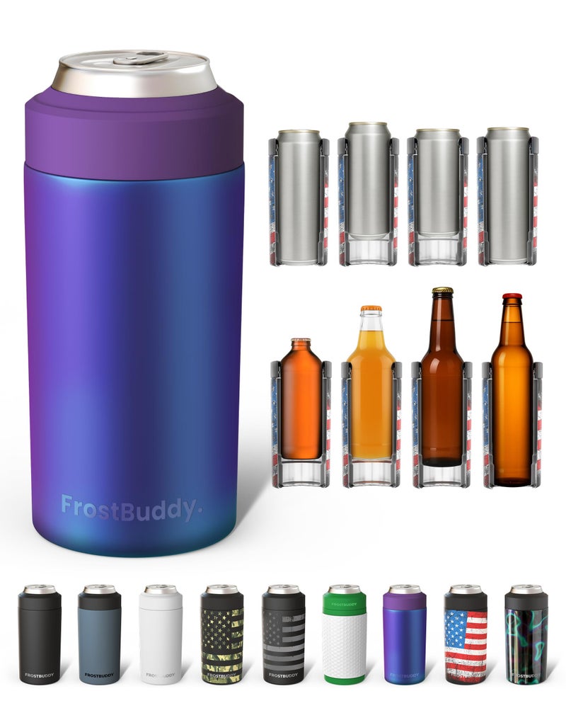 Frost Buddy Universal Can Cooler Fits All For Regular 12 16 oz or SlimSize Bottles Insulated DoubleWalled Stainless Steel Nebula - Image 2