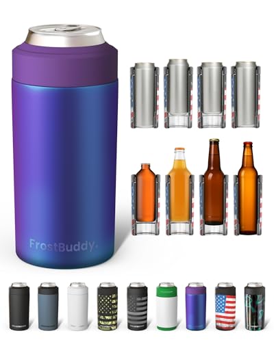 Frost Buddy Universal Can Cooler Fits All For Regular 12 16 oz or SlimSize Bottles Insulated DoubleWalled Stainless Steel Nebula - Image 1