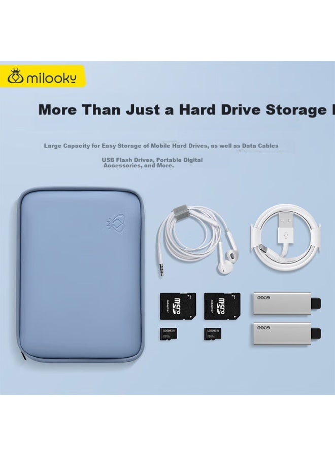 Milooky Portable Hard Drive Power Bank Storage Bag Travel Portable Earphone Charger Data Cable Protective Case Digital Accessories Kit
