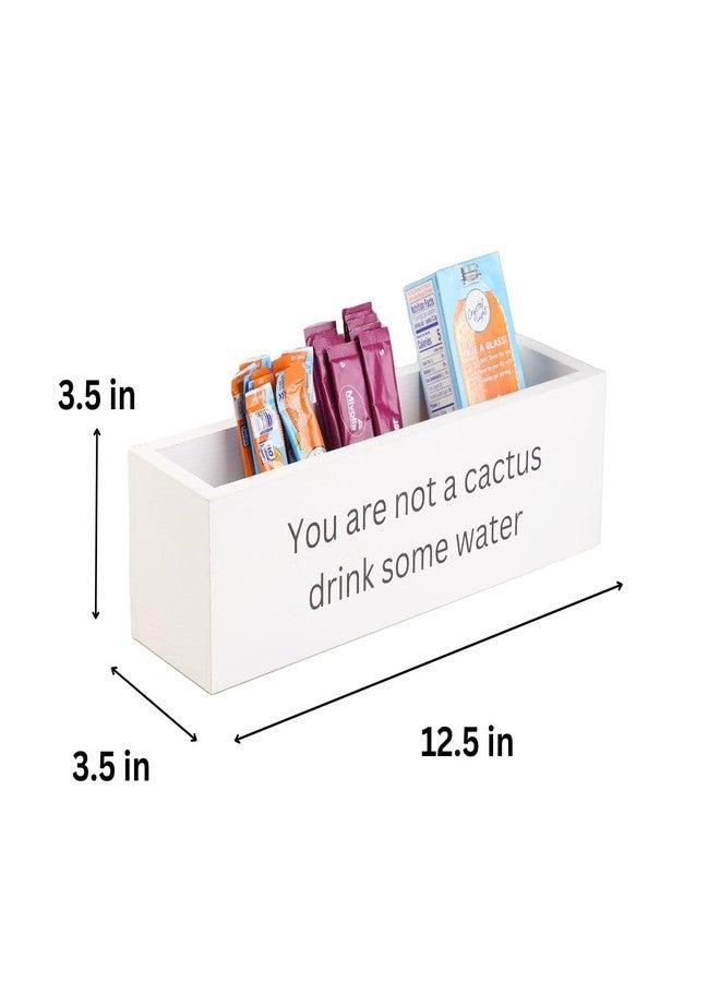 GoFika Water Flavor Packet Organizer | Drink Mix Holder | Hydration Station | 5 Slots Wood Caddy White - Image 4