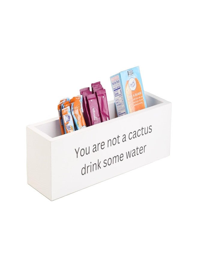 GoFika Water Flavor Packet Organizer | Drink Mix Holder | Hydration Station | 5 Slots Wood Caddy White - Image 1