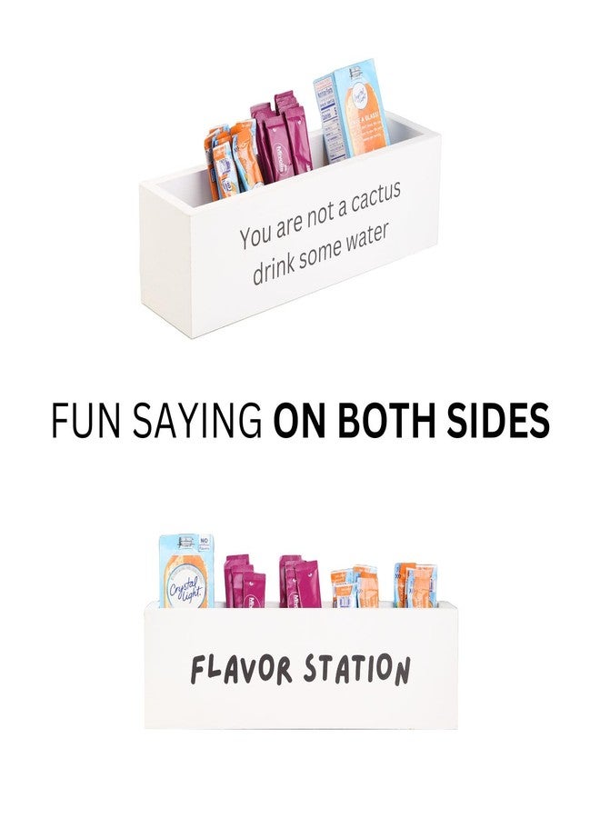 GoFika Water Flavor Packet Organizer | Drink Mix Holder | Hydration Station | 5 Slots Wood Caddy White - Image 3