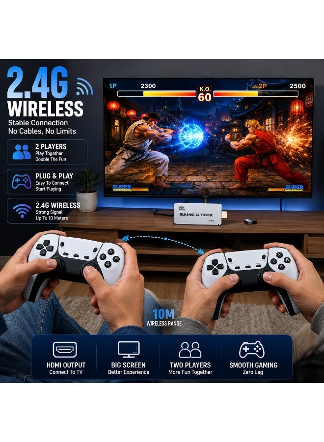 جهاز ألعاب ريترو 2.4G لاسلكي للتلفزيون مع 10000+ لعبة وذراعين تحكم وHDMI - Image 3