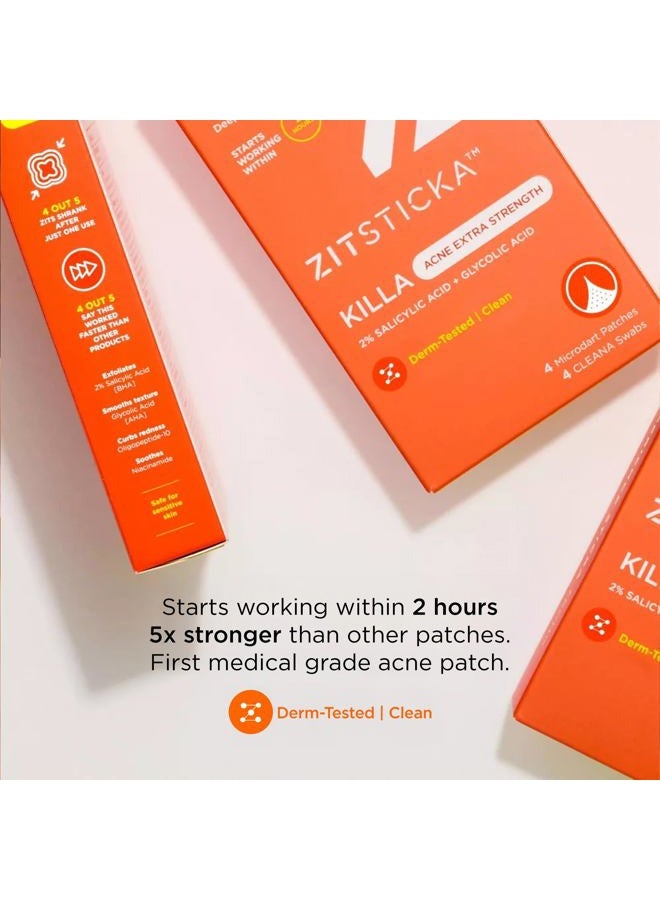 ZITSTICKA Extra Strength Killa Acne Patches for Face - World's Most Potent Pimple Patch with Fast-Acting Microdarts - Starts Working within 2 Hours for Deep, Early-Stage Zits & Blemish - 20 Count - Image 4