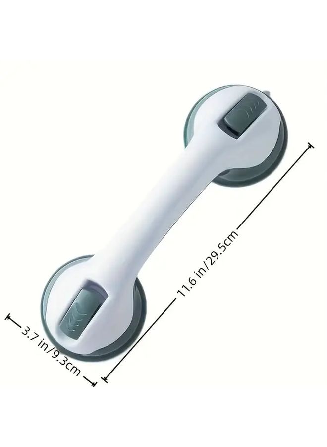 White Shower Safety Grab Bars Set of 2 No Drilling Required Anti Slip Support - Image 3