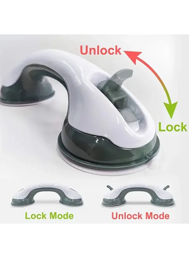 White Shower Safety Grab Bars Set of 2 No Drilling Required Anti Slip Support - Image 2