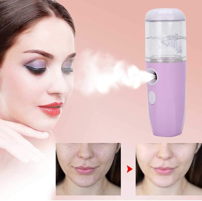 بخاخ البخار المحمول للوجه من نوع USB، 26 مل، ضباب دافئ أيوني بنفسجي فاتح - Image 4