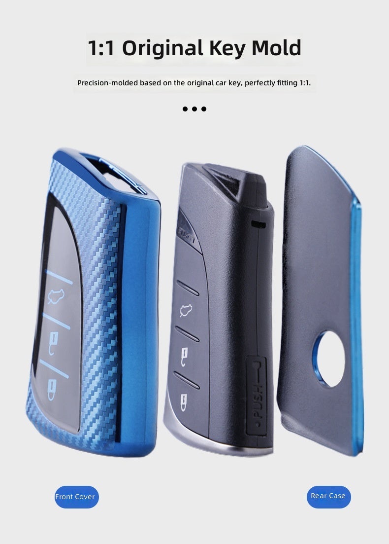 ليكساس غطاء مفتاح فاخر من ألياف الكربون لسيارات لكزس ES، NX، RX، CT، LS، UX - إكسسوار تعديل السيارات - Image 2