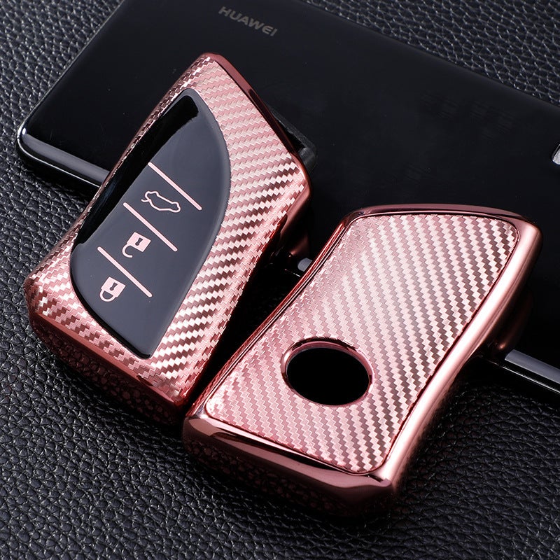 ليكساس غطاء مفتاح فاخر من ألياف الكربون لسيارات لكزس ES، NX، RX، CT، LS، UX - إكسسوار تعديل السيارات - Image 1