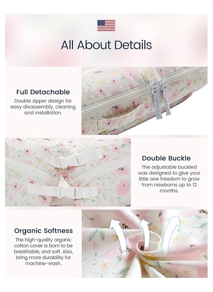 Moro Moro Cotton Baby Nest with Full Zipper – Adjustable & Portable for Newborns  - Image 4