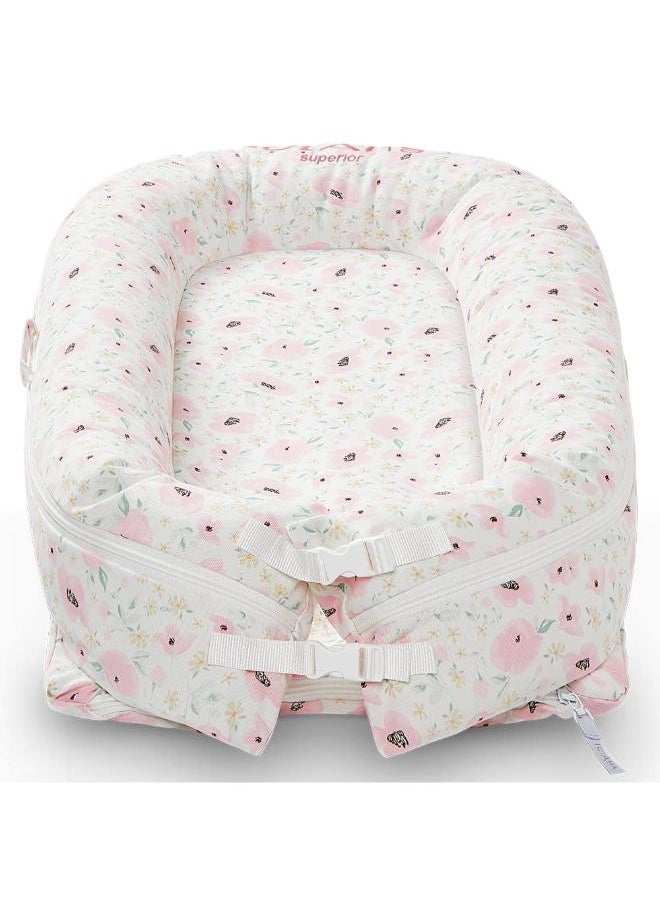 Moro Moro Cotton Baby Nest with Full Zipper – Adjustable & Portable for Newborns  - Image 1