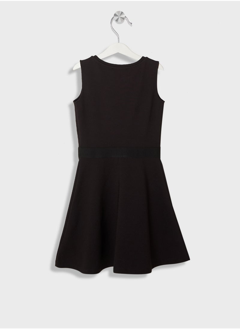 Calvin Klein Jeans Kids Fit & Flare Sleeveless Punto Dress  - Image 2