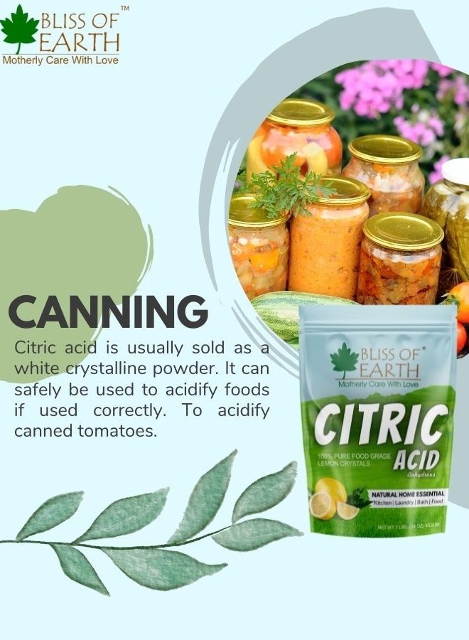 BLISS OF EARTH Bliss of Earth Anhydrous Citric Acid Powder For Food, Bath Bombs, Cleaning and Preserving 907gm - Image 4