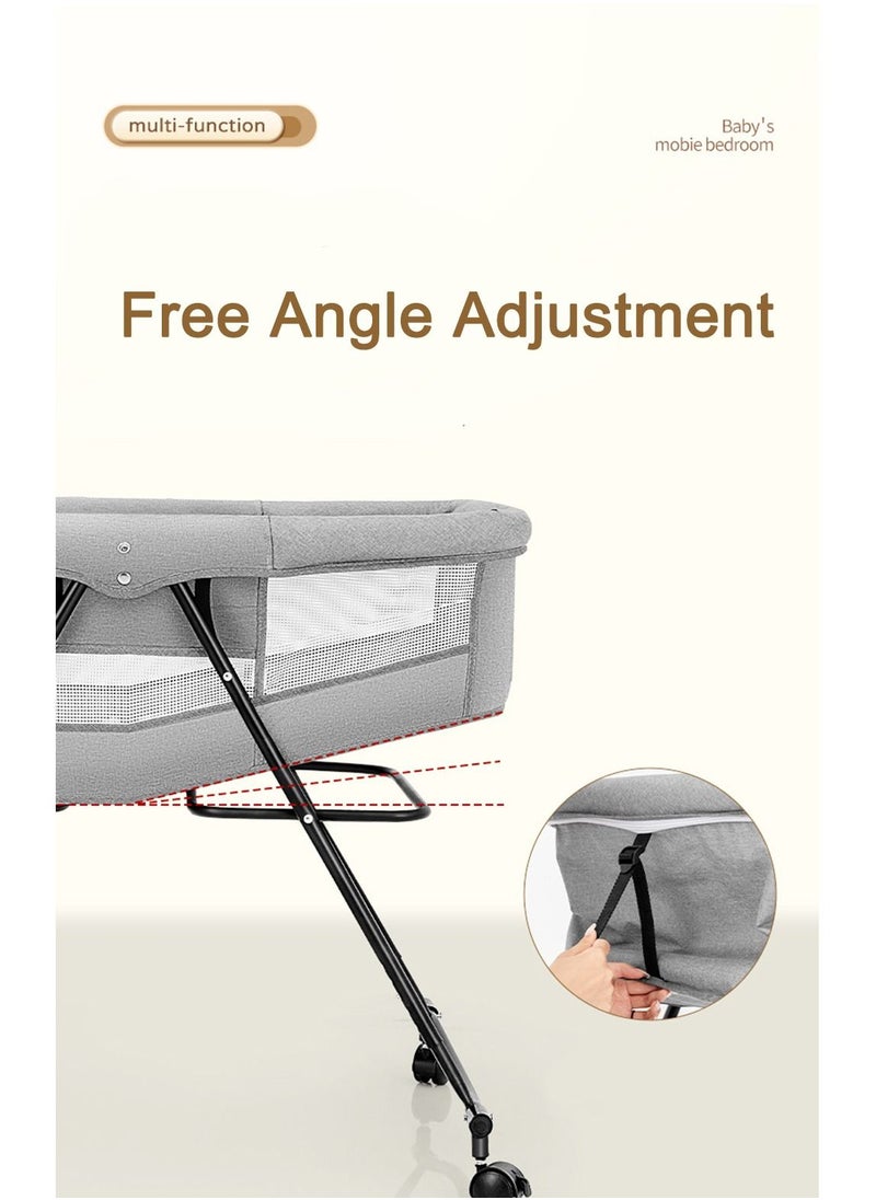 ULHYC - 3 in 1Portable Folding Newborn Infant Baby Sleeper, Baby Beside Crib, Baby Bassinet bed, Travel Crib, Baby Cradle with Side Mesh, Mosquito Net - Image 1