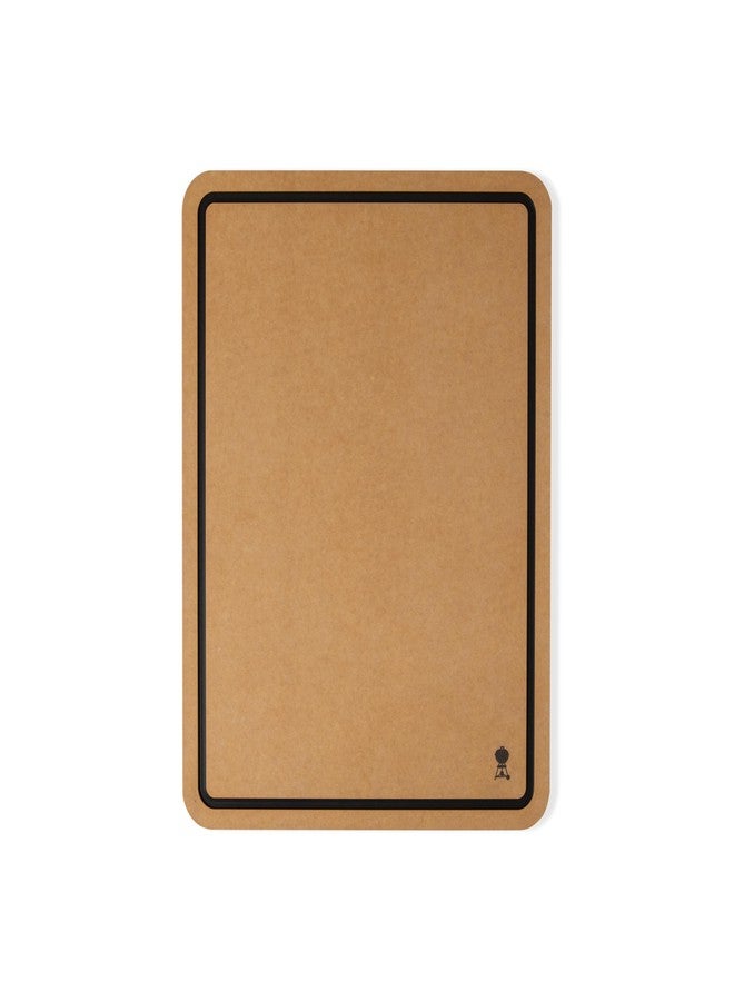 Weber Works 3400127 Chopping Board (48 x 36 cm), Double-Sided Chopping Board for Preparing and Serving, with Juice Grooves, Dishwasher Safe - Brown/Black - Image 1