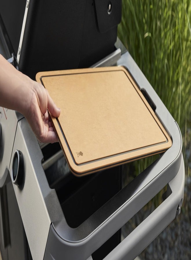 Weber Works 3400127 Chopping Board (48 x 36 cm), Double-Sided Chopping Board for Preparing and Serving, with Juice Grooves, Dishwasher Safe - Brown/Black - Image 2