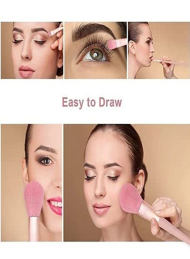 ساناينا مجموعة فرش مكياج سونينا، 8 قطع، لون خوخي، مع حقيبة أنيقة من البولي يوريثان، شعيرات صناعية، فرش كريم أساس، بودرة وجه، أحمر خدود، وظلال عيون. - Image 4