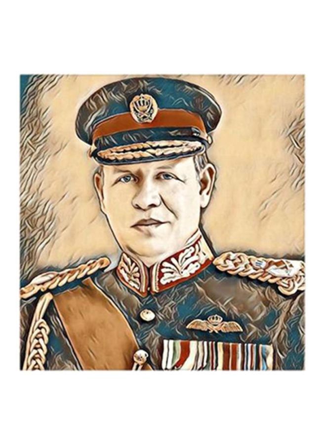 RYN King Abdullah Of Jordan MDF Wall Art Multicolour 30x30centimeter - Image 2