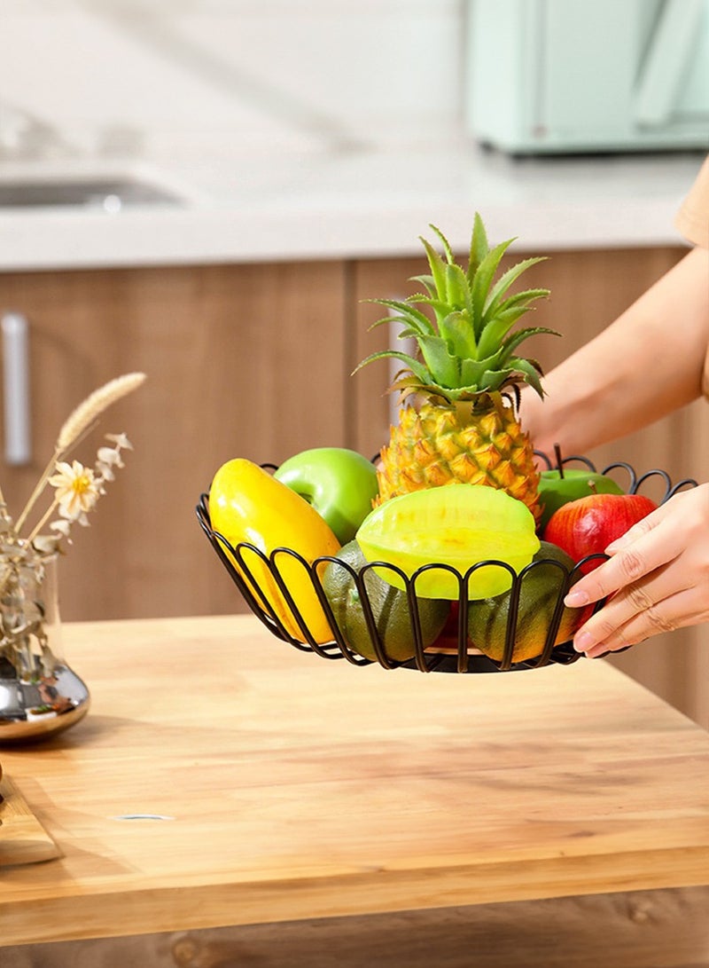 Manhua Black flower shaped wooden bottom water fruit basket with hollowed out fruit tray,suitable for storing fruits and snacks in the living room - Image 4