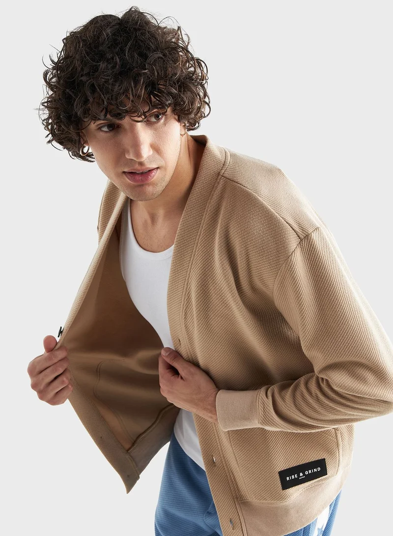 فاف Textured Button Through Jacket