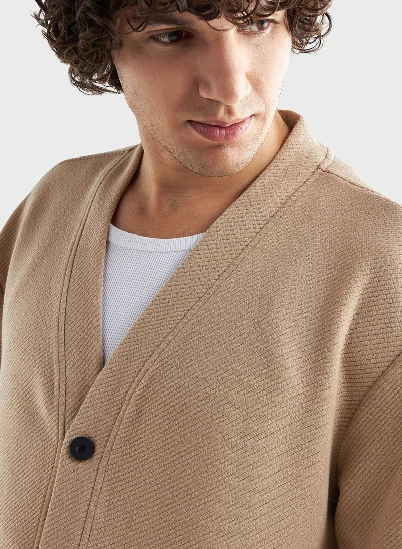 فاف Textured Button Through Jacket