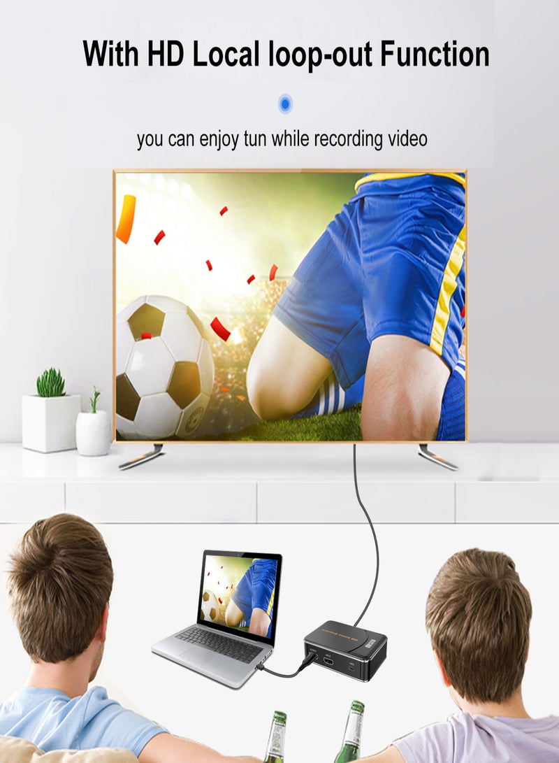 ezcap280HD Video Capture Box 1080P HD Recording Box Audio Video Converter Support HD IN & OUT MIC IN Plug and Play for DVD Camcorder Set-Top Box Computer Game Console - Image 2