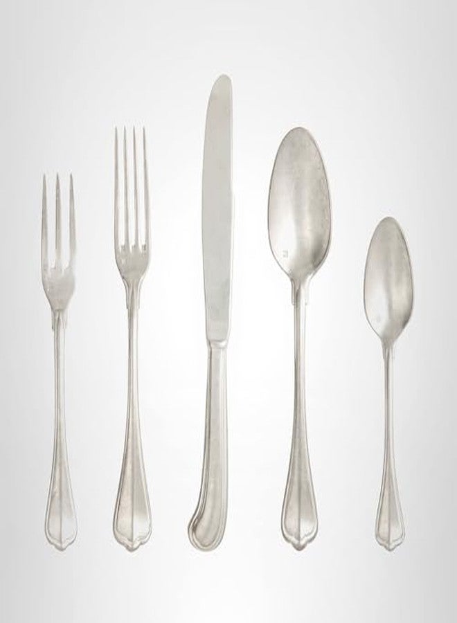 Fortessa San Marco 18/10 Flatware 5 Piece Place Setting, Service for 1, Antique Silver - Image 4