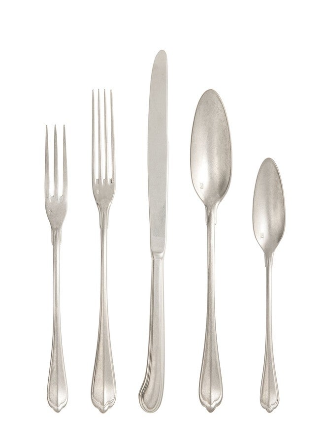 Fortessa San Marco 18/10 Flatware 5 Piece Place Setting, Service for 1, Antique Silver - Image 1