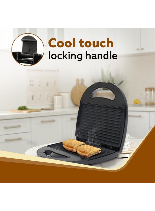 AGARO Delite Sandwich Maker, 750W, 4 Slice Non Stick Grill Plate, Power Indicator, Oil Free Toasting, Grilling, Black - Image 4