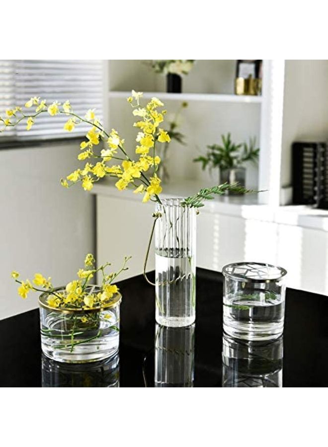 NIBEMINENT 2-Piece Portable Flowers Vase Clear/Gold 6.5x20cm - Image 3